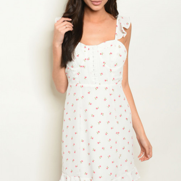 Ruffle Country corset sun dress boho flutter mini - Picture 3 of 3